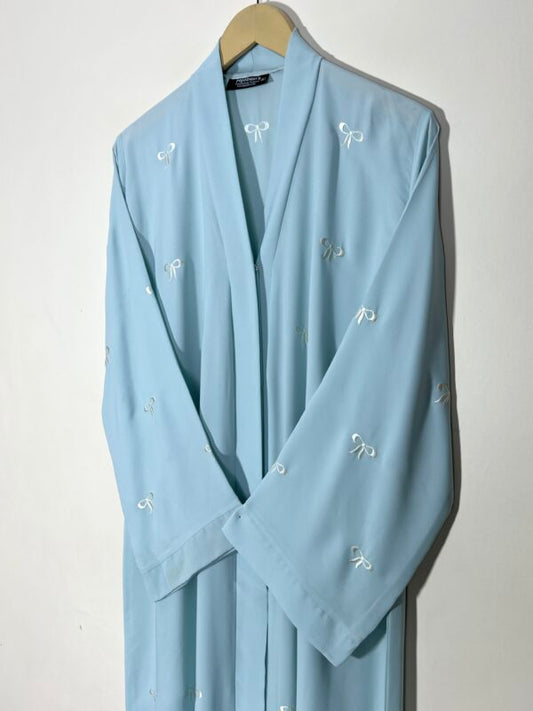 Ice Blue – Classic Bow Abaya HJ1294