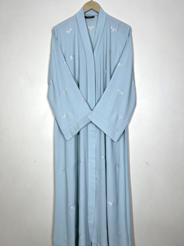 Ice Blue – Classic Bow Abaya HJ1294