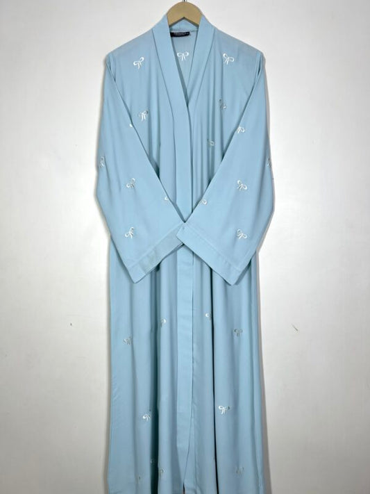 Ice Blue – Classic Bow Abaya HJ1294
